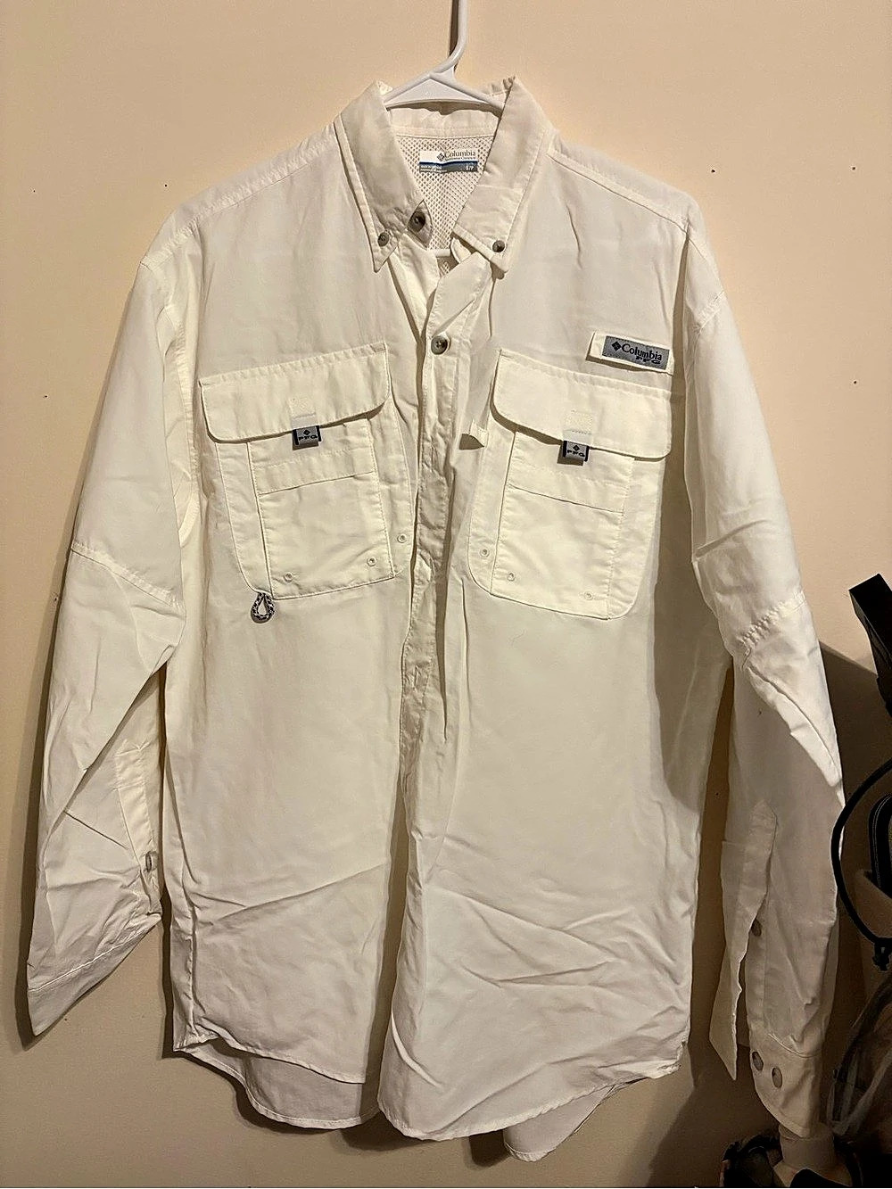 Columbia PFG Tamiami II Long Sleeve Shirt White Small